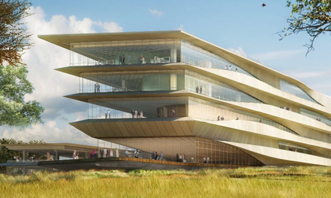 Botswana Innovation Hub, green roof, shop architects, botswana, green building, high tech campus