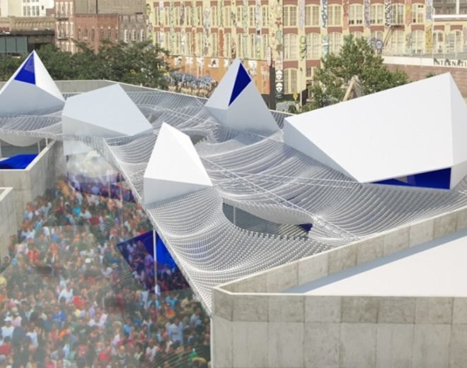 bottle service, mass design group, moma, ps1, young architects program, recycled materials, plastic water bottles