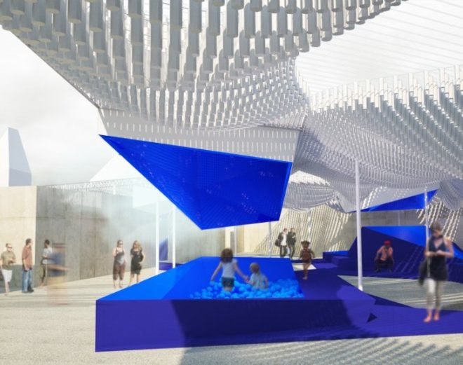 bottle service, mass design group, moma, ps1, young architects program, recycled materials, plastic water bottles