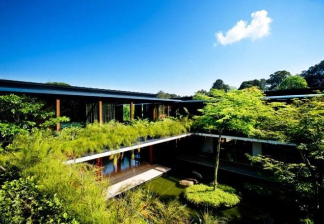 eco home, eco luxury, green courtyard, green home, green home design, green luxury home, guz architects, passive cooling, rainwater catchement, Singapore green home, solar house, solar thermal