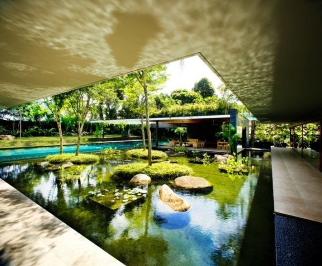 eco home, eco luxury, green courtyard, green home, green home design, green luxury home, guz architects, passive cooling, rainwater catchement, Singapore green home, solar house, solar thermal