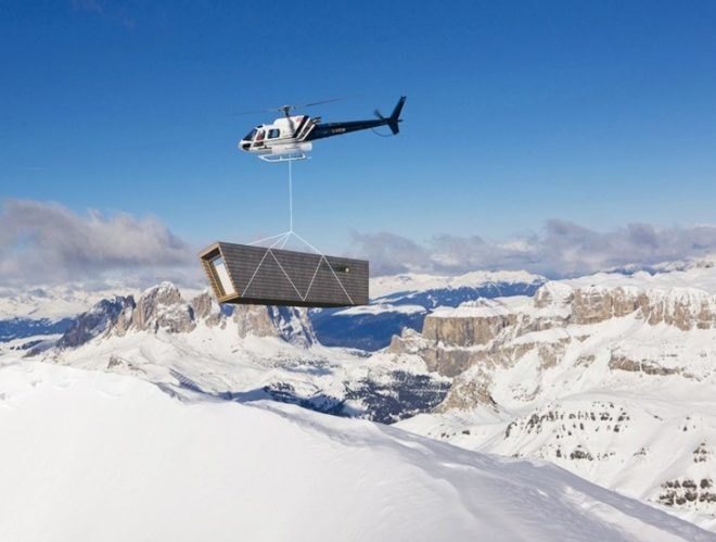 Cimini Architettura, eco cabin, prefab retreat, green alps cabin, green cabin retreat, portable retreat, solar powered cabin, Swiss alps green cabin, temporary cabin