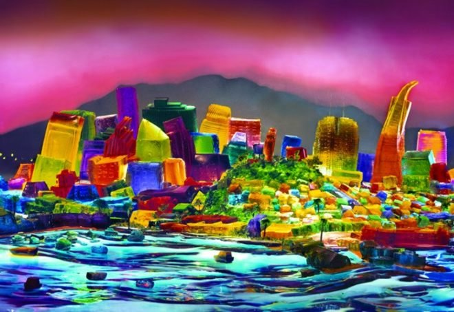 Liz Hickok, Jell-O Architecture, jello, eco art, temporary art, architecture, architectural models, sf, nyc