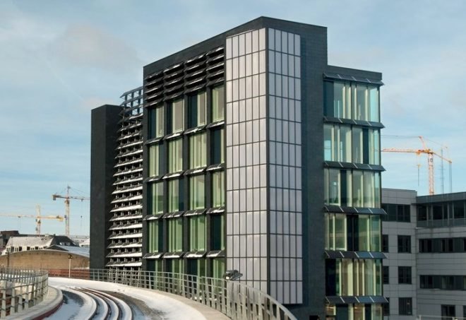 Low Energy Office Building, CF Moller, aarhus, denmark, energy architecture, solar power, building integrated solar panels, passive house