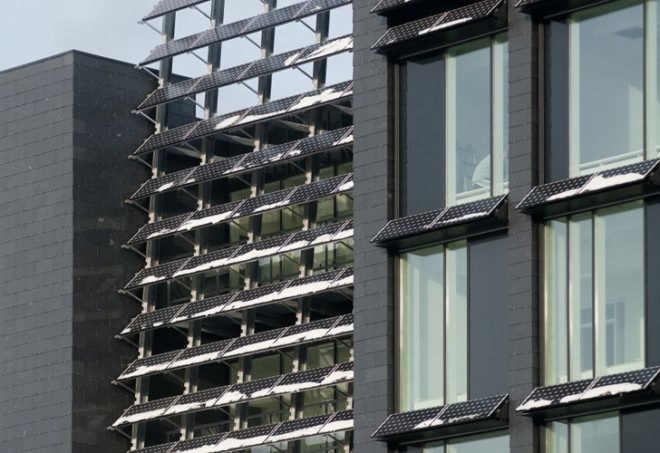 Low Energy Office Building, CF Moller, aarhus, denmark, energy architecture, solar power, building integrated solar panels, passive house