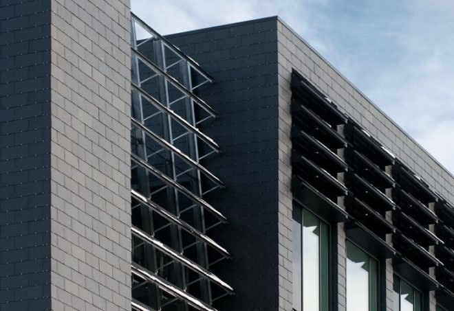 Low Energy Office Building, CF Moller, aarhus, denmark, energy architecture, solar power, building integrated solar panels, passive house