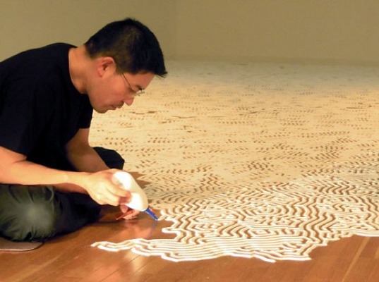 Motoi Yamamoto, Labyrinths, maze, salt sculpture, eco art, salt maze, green design