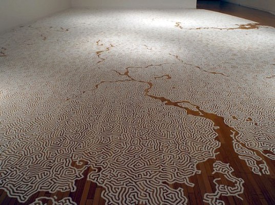 Motoi Yamamoto, Labyrinths, maze, salt sculpture, eco art, salt maze, green design