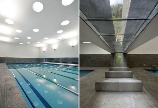 Municipal Pools of Povoação, barbosa e guimaraes, green roof, daylighting, skylights, portugal