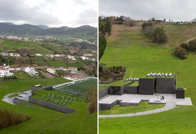 Municipal Pools of Povoação, barbosa e guimaraes, green roof, daylighting, skylights, portugal