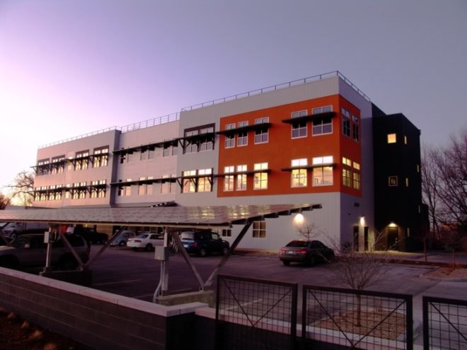 Northern Colorado green building, Fort Collins green building, spirae, abound, gengreen, van dyne, rocky mountain green building, LEED platinum, Colorado green building, colorado eco building, daylight shelves, RMi2, rocky mountain innosphere, envelope commissioning,