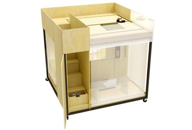 SPACEFLAVOR Cube, mini dwelling unit, liu ming, small space living, prefab, fung shui
