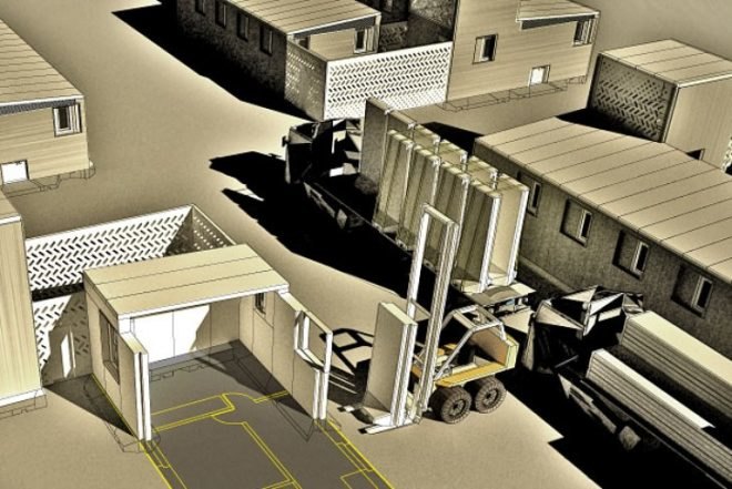 t-walls, modular housing, affordable housing, iraq, desert architecture, new world design