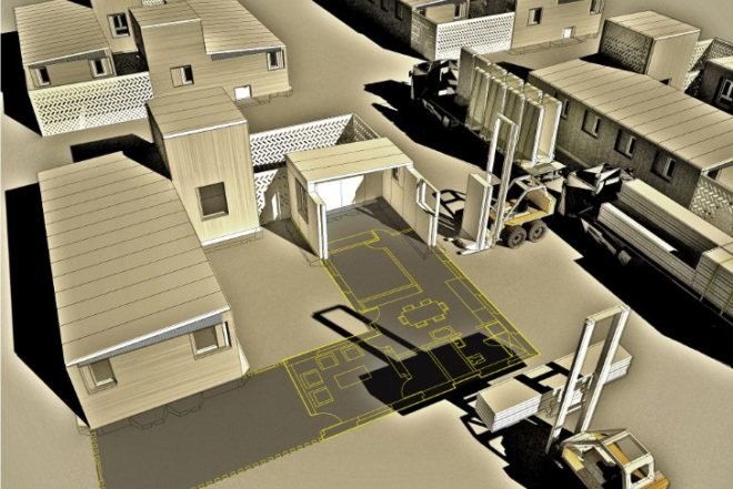 t-walls, modular housing, affordable housing, iraq, desert architecture, new world design