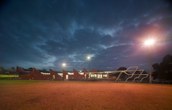 Templestowe Reserve Sporting Pavilion, templestowe, phooey architects, melbourne, recycled materials, zero energy, carbon neutral