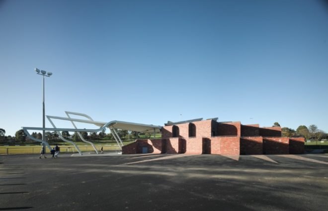 Templestowe Reserve Sporting Pavilion, templestowe, phooey architects, melbourne, recycled materials, zero energy, carbon neutral