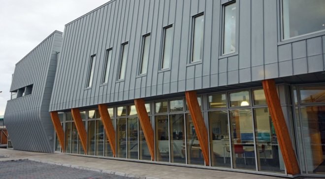 BREEM Outstanding, British green building, green building breem, green roof, Grey water reclimation, net-zero energy, Stride Treglown, sustainavbel design, timber cassette frame, Welch green building, zero energy building
