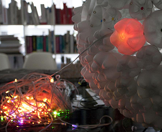 Sarah Turner, eco light installation, plastic bottle lamps, recycled plastic bottles, Plastic Vortex, LED lamps, green lamps, Twitter Ball, recycled plasti bottle lamp, sustainable lamps, sustainable furniture, green furniture, LED installations, LED art