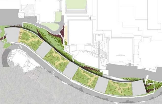 CMG, eco building, green lab, green roof, horizontal tower, rafael vinoly architects, Ray and Dagmar Dolby Regeneration Medicine Building, San Francisco Lab, San Franscio green building, site specific design, sustainable design, UCSF green building, UCSF IRM, University of California green building