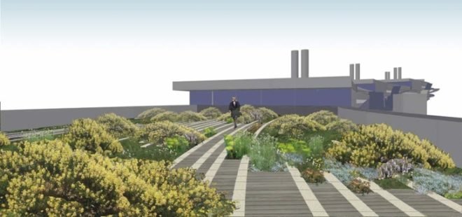 CMG, eco building, green lab, green roof, horizontal tower, rafael vinoly architects, Ray and Dagmar Dolby Regeneration Medicine Building, San Francisco Lab, San Franscio green building, site specific design, sustainable design, UCSF green building, UCSF IRM, University of California green building
