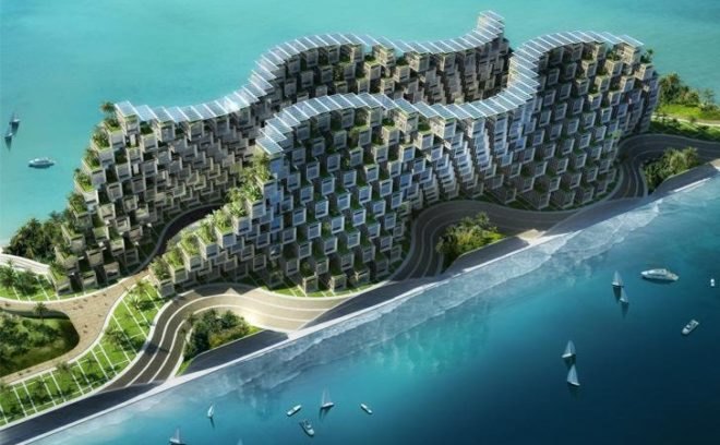 Vincent Callebaut, Coral, Haiti, Floating Village, renewable energy, modular, prefab,