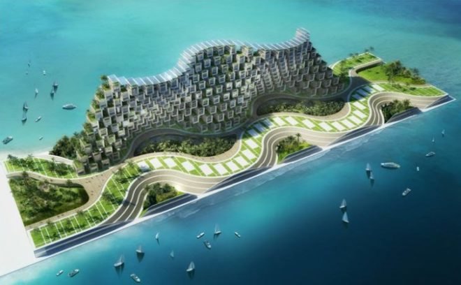 Vincent Callebaut, Coral, Haiti, Floating Village, renewable energy, modular, prefab,