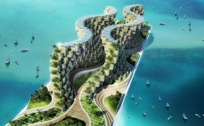 Vincent Callebaut, Coral, Haiti, Floating Village, renewable energy, modular, prefab,