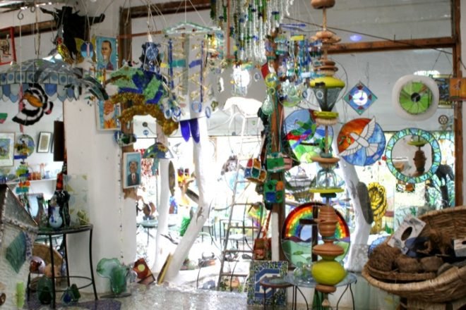 recycled glass, eco-art, environmental awareness, Kenya, Nani Croze, eco-tourism, kitengela, windpower, solar power, biogas, off-grid