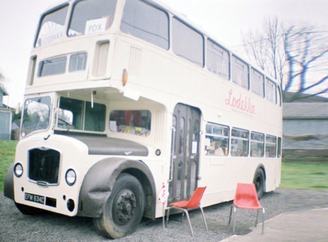 lodekka, vintage shop, green design, eco design, double decker bus, double decker, Double Decker Bus Transformed into a Vintage Boutique, vintage store, bus vintage shop, leela cyd ross, Erin Sutherland, creative reuse, adaptive reuse, recycled materials, eco architecture, green architecture, green store, 1965 Bristol Lodekka, vintage bus store, sustainable design