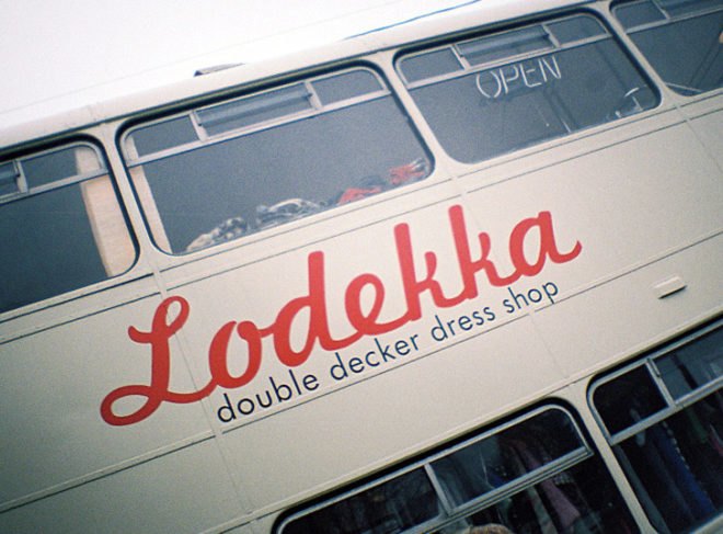 lodekka, vintage shop, green design, eco design, double decker bus, double decker, Double Decker Bus Transformed into a Vintage Boutique, vintage store, bus vintage shop, leela cyd ross, Erin Sutherland, creative reuse, adaptive reuse, recycled materials, eco architecture, green architecture, green store, 1965 Bristol Lodekka, vintage bus store, sustainable design