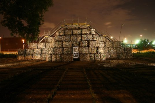 temple of trash, garbage temple, recycled plastic temple, recycled materials, green design, eco design, sustainable design