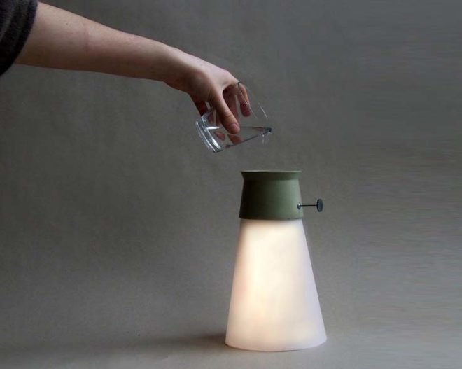 WAT, WAT Lamp, manon le blanc, hydroelectric battery, led lamp, green lamps, eco lamps, led lighting, water powered lamps
