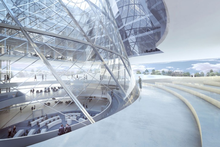 Albanian Parliamentary Complex, coop himmelb(l)au, parliament, daylighting, passive design, albania