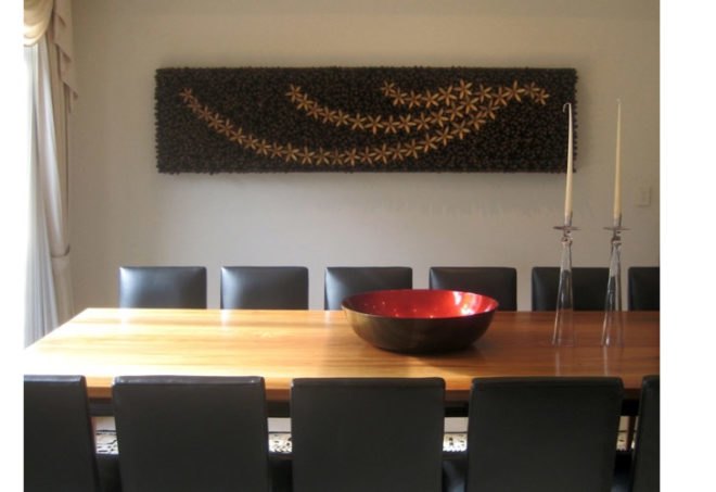 Cardamatis and Saad, eco art, eco design, natural art, native seed art, green interiors,