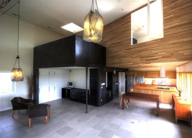passive solar, Green building, Blair Barn House, 2011 AIA Housing Awards, barn house, Wisconsin green home, eco house design, radient heating, geothermal, solar thermal, oak siding, barn inspired design, Alchemy Architects,
