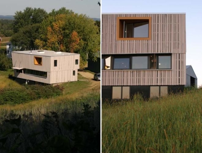 passive solar, Green building, Blair Barn House, 2011 AIA Housing Awards, barn house, Wisconsin green home, eco house design, radient heating, geothermal, solar thermal, oak siding, barn inspired design, Alchemy Architects,
