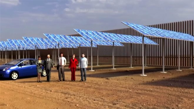 border burrito stand,Social design, Ronald Rael, Rael San Fratello Architects,desert water catchment, water treatment plant, border security, US border fence costs, tax desert solar array, US mexico border fence, green border, border crossing, solar thermal, solar electric field,
