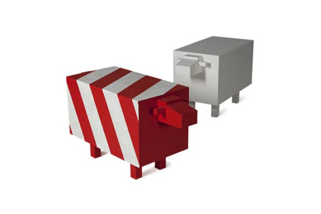 traffic sheep, Christophe Machet, multifunctional benches, sheep benches, street barricades, sheep barricades