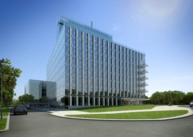 City Green Court, richard meier & partners, daylighting, atrium, living wall, leed, prague