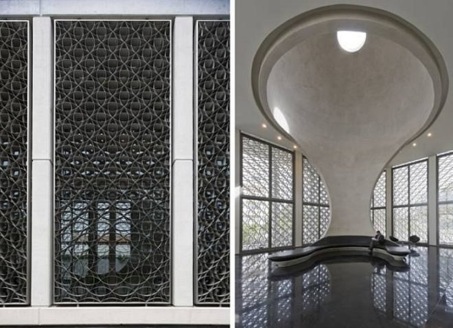 passive design, passive cooling, sustainable architecture, Foster and Partners, Morocco, Africa, Dome, earth tube, tadelakt, zellige, ceramic tiles, granite, limestone, energy efficiency