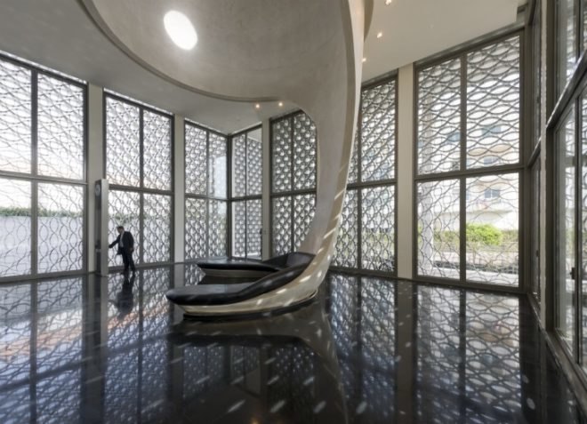 passive design, passive cooling, sustainable architecture, Foster and Partners, Morocco, Africa, Dome, earth tube, tadelakt, zellige, ceramic tiles, granite, limestone, energy efficiency
