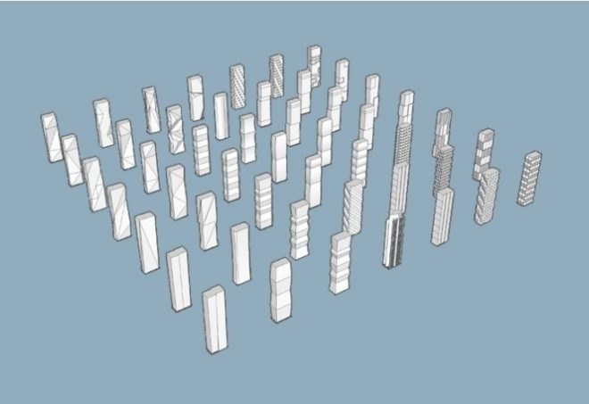 adaptive floor plate, natural light, building glass facade,Korean pottery, natural cooling, wavy tower, Seoul Green tower, solar power, daylighting,