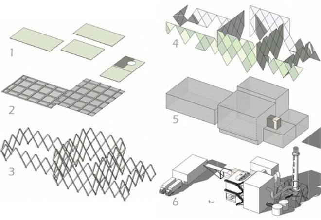 biomass plant, green roof, hinton cook architects, uk, green power, prefab