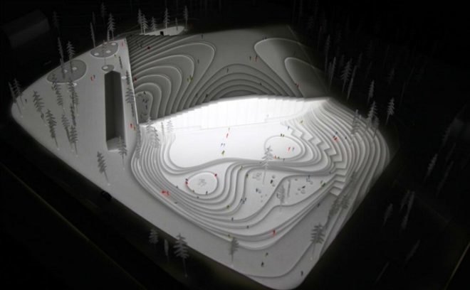 Ice Hockey Rink, Umea, Sweden, green roof, park, BIG, green design, sustainable architecture