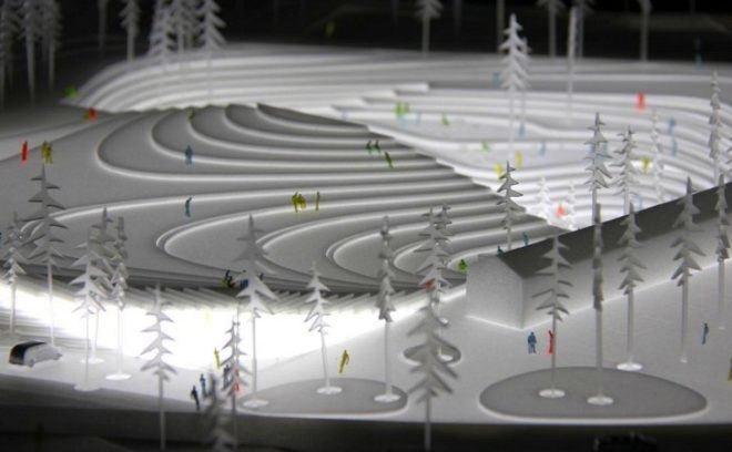 Ice Hockey Rink, Umea, Sweden, green roof, park, BIG, green design, sustainable architecture