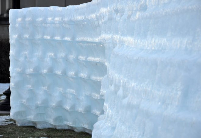 icewall, yushiro okamoto, MIT, seeds, ice blocks, ice wall, art installation, eco art