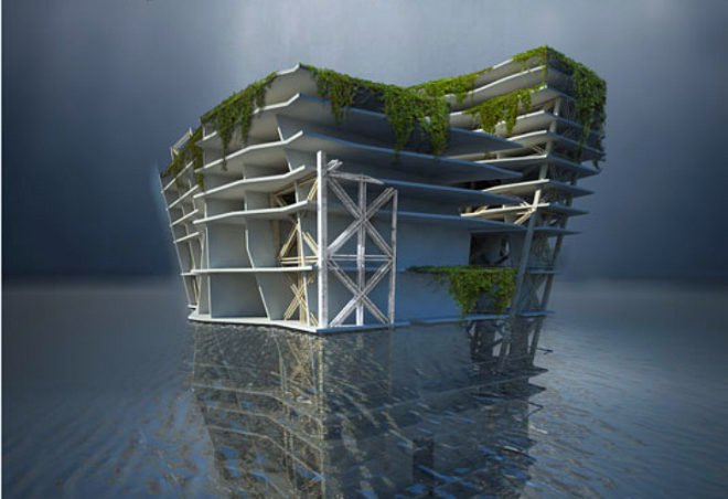 lady landfill skyscraper, plastic pollution, evolo skyscraper competition, underwater skyscraper, recycling facility