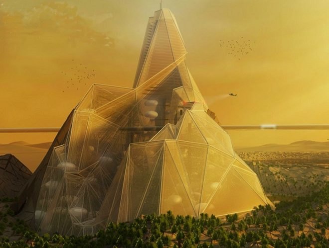 Living Mountain, 2011 evolo skyscraper competition, desertification, eco skyscraper, eco tower, rainwater collection