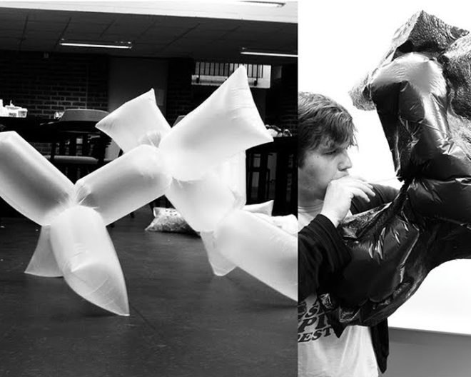 Robert Janson, art, recycle art, recycled materials, plastic bags, Andy warhol, Mylar, sculpture