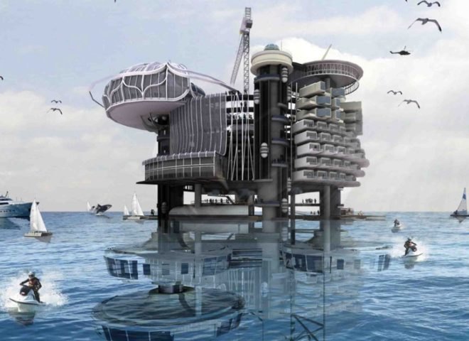 eco-village, marine resarch center, oil rig convertion, oil rig reclamed, reclaimed infrastructure, reclaimed oil rig resort, renewable energy, sea village, sealand, solar wind tidal